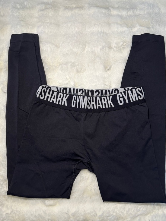 Gymshark Pants - Gymshark  Black Leggings with White Branded Waistband